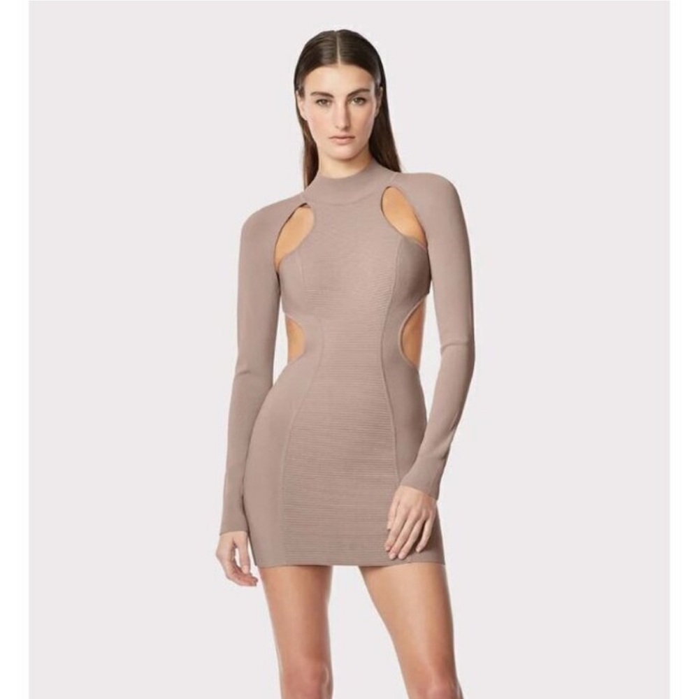 Herve leger ottoman cutout mini dress - medium